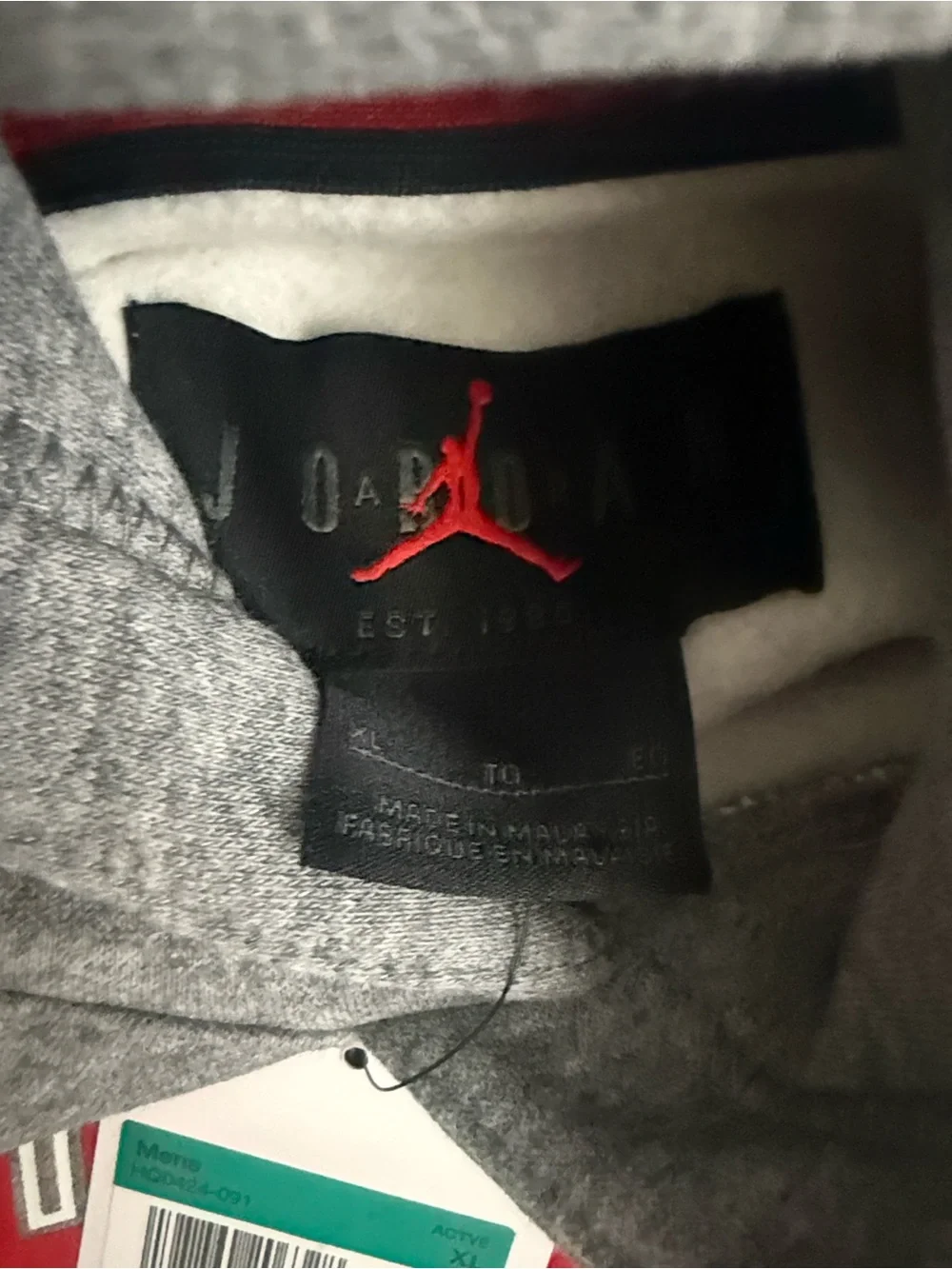 Jordan Toronto Grey Pullover Hoodie with Red Logo